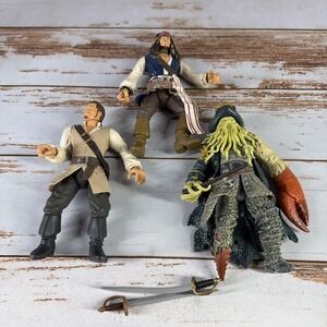 Pirates of the Caribbean Dead Man's Chest Action Figure Lot Jack Davy Bootstrap